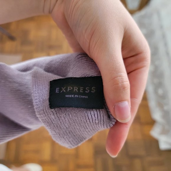 lilac silk and cashmere knit long scarf - Picture 4 of 4